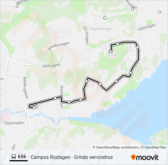 656 Bus Line Map