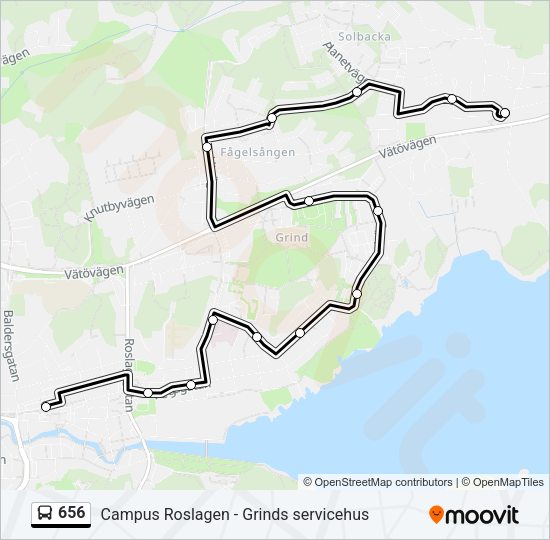 656 Bus Line Map