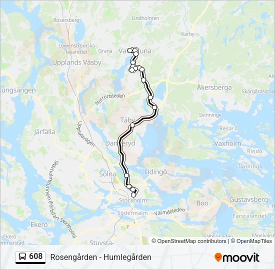 608 Bus Line Map