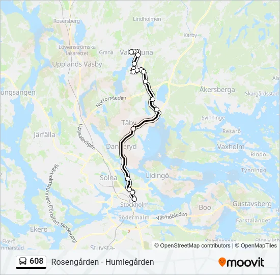 608 Bus Line Map