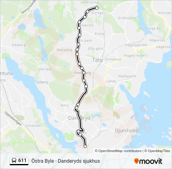 611 Bus Line Map