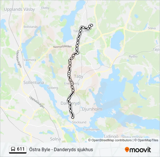 611 Bus Line Map