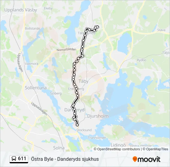 611 Bus Line Map