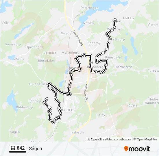 842 Bus Line Map