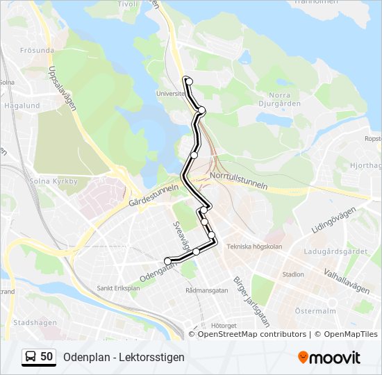 50 bus Line Map