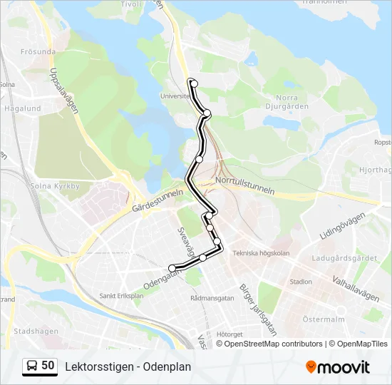 50 Bus Line Map