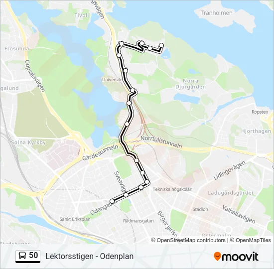 50 Bus Line Map