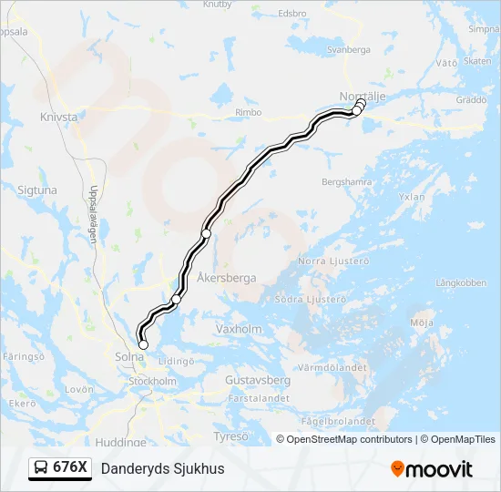 676X Bus Line Map