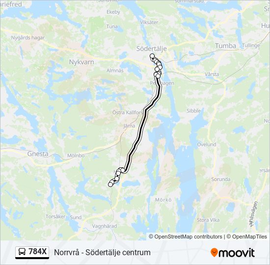 784X bus Line Map