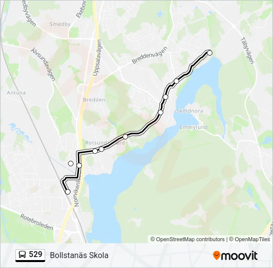 529 Bus Line Map