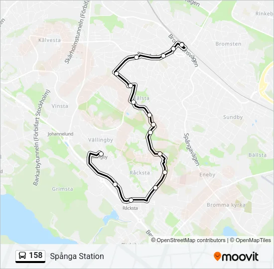 158 Bus Line Map