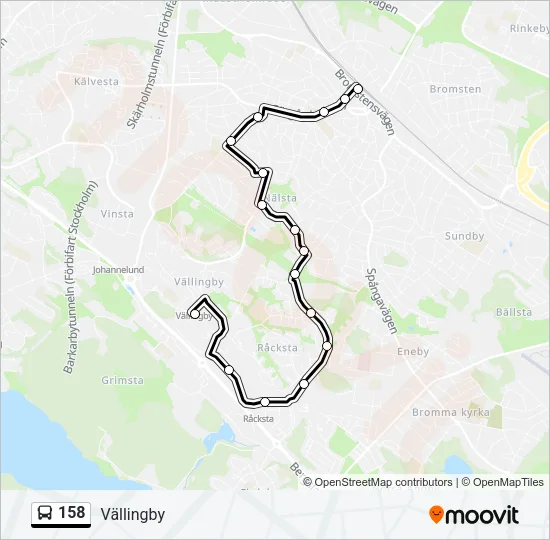 158 Bus Line Map