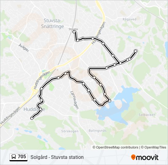 705 bus Line Map