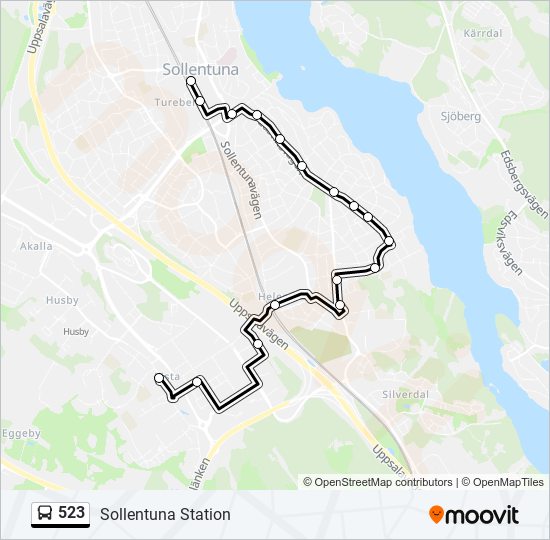 523 bus Line Map