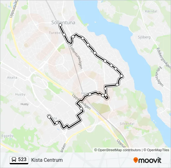 523 Bus Line Map
