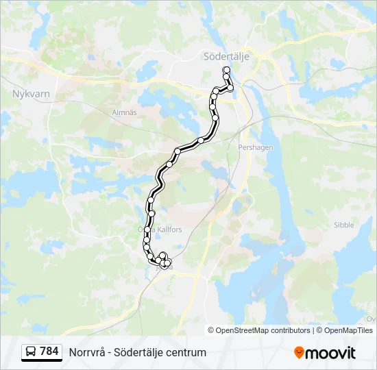 784 Bus Line Map