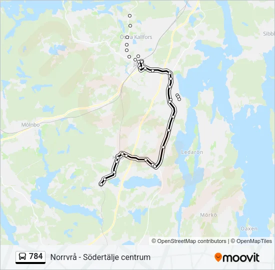 784 Bus Line Map