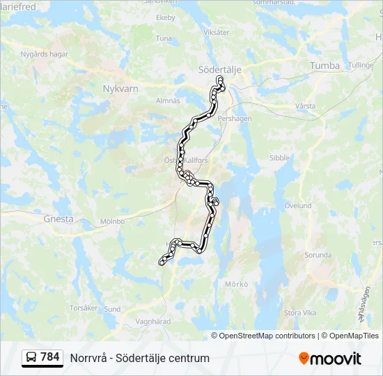 784 Bus Line Map