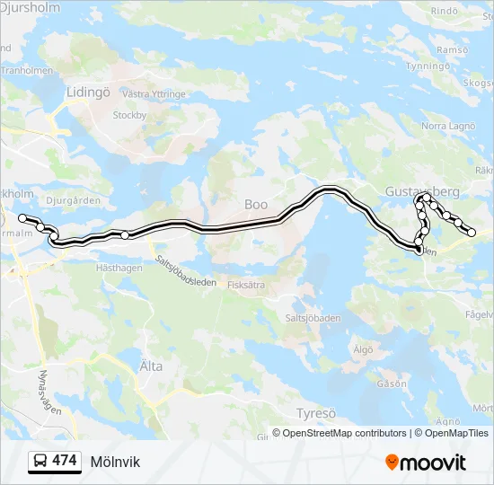 474 Bus Line Map
