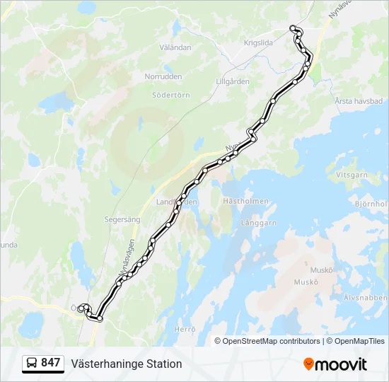 847 Bus Line Map