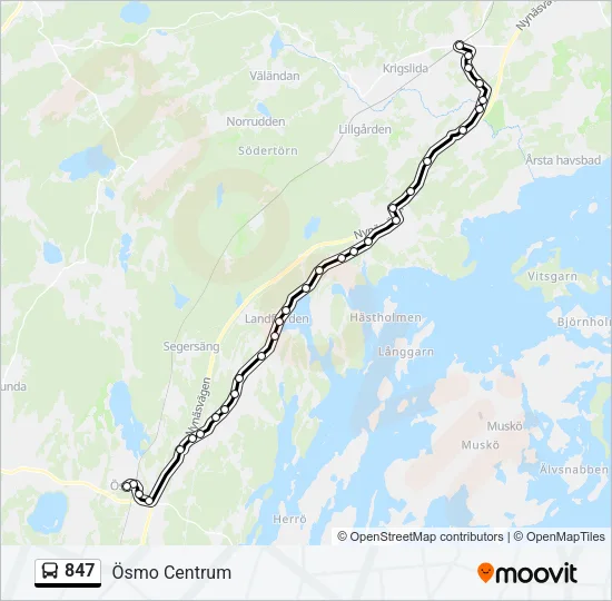847 Bus Line Map