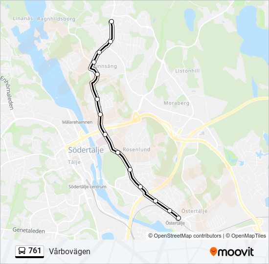 761 bus Line Map