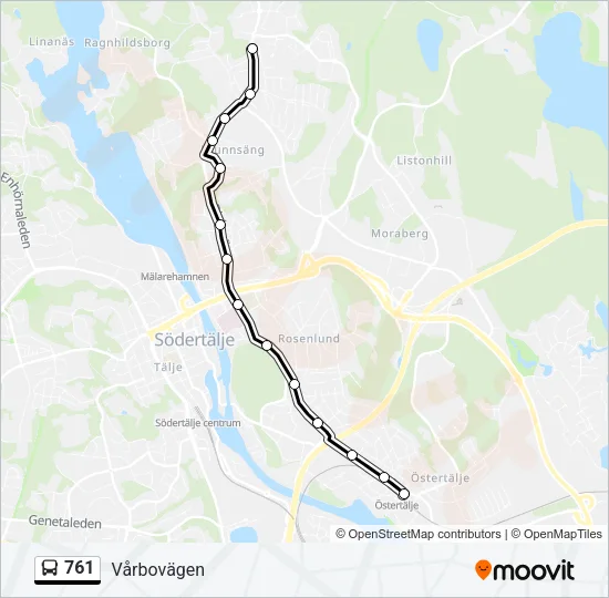 761 Bus Line Map
