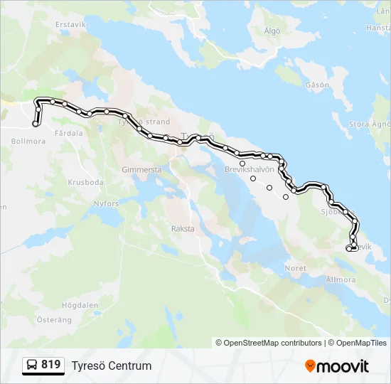 819 Bus Line Map