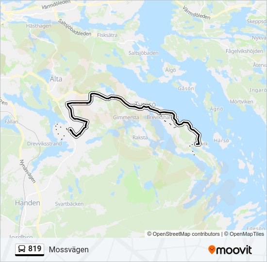 819 bus Line Map