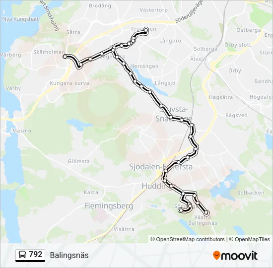 792 Bus Line Map
