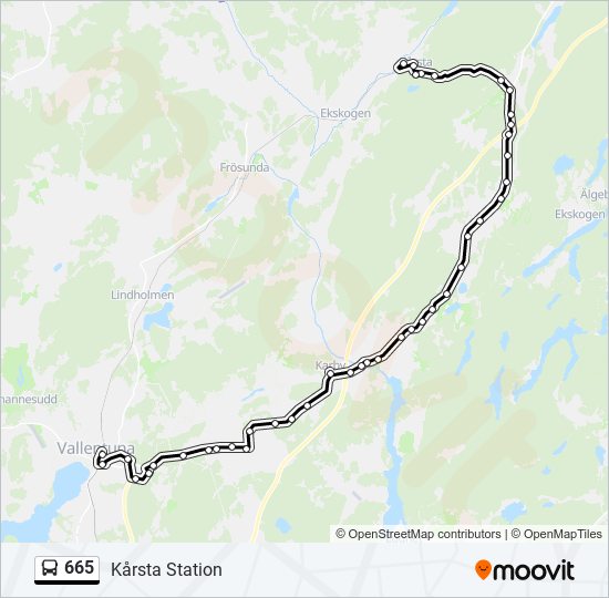 665 bus Line Map