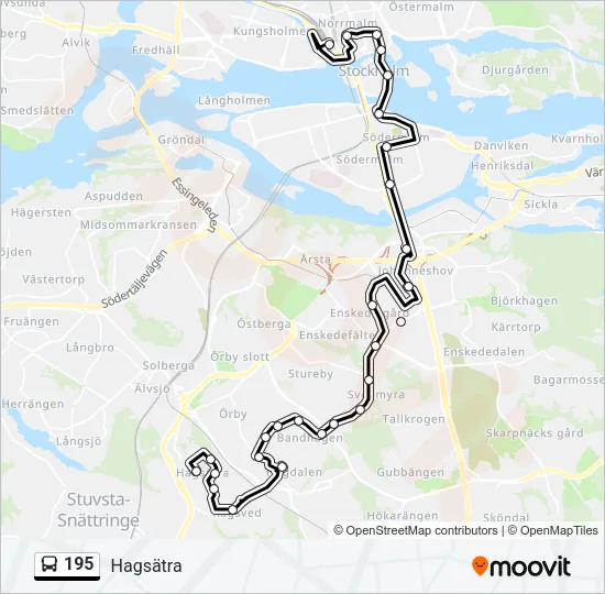 195 Bus Line Map
