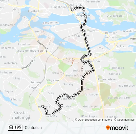 195 Bus Line Map