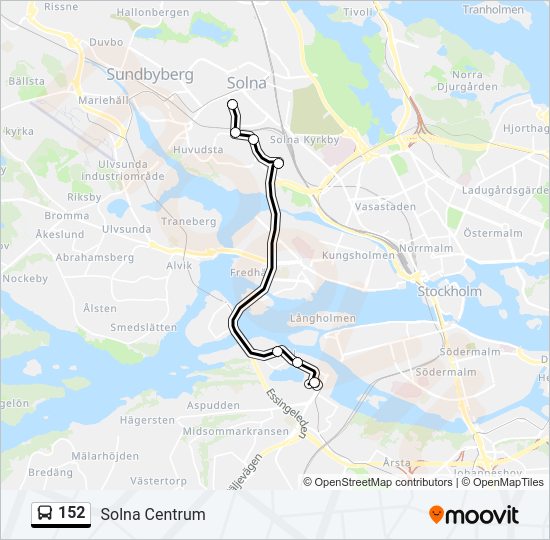 152 bus Line Map