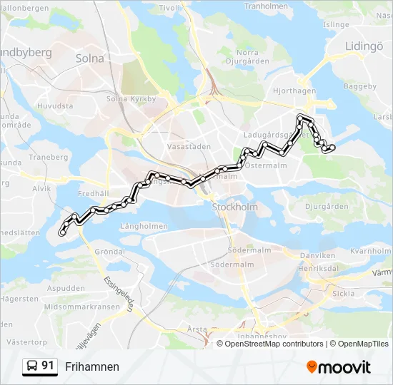 91 Bus Line Map