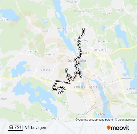 751 bus Line Map