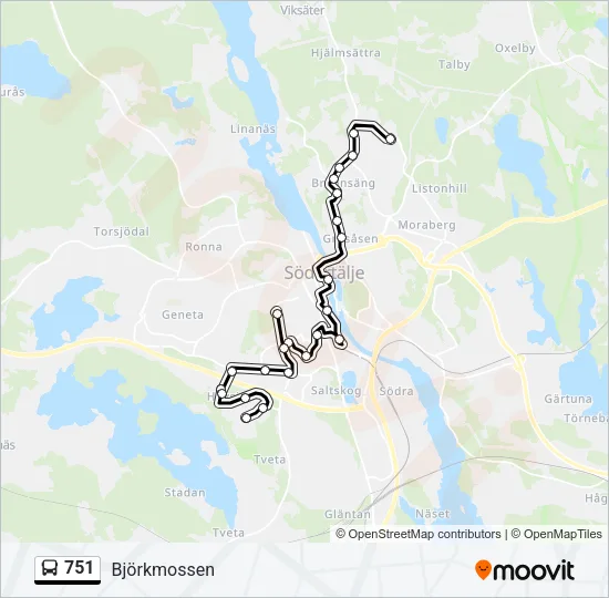 751 Bus Line Map