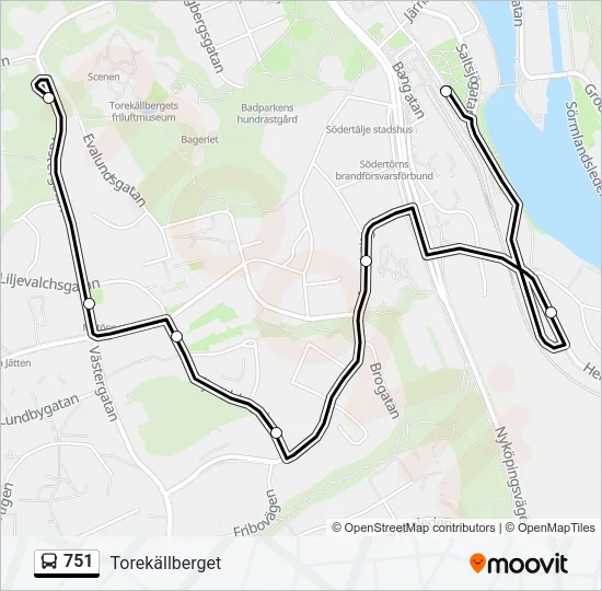 751 Bus Line Map