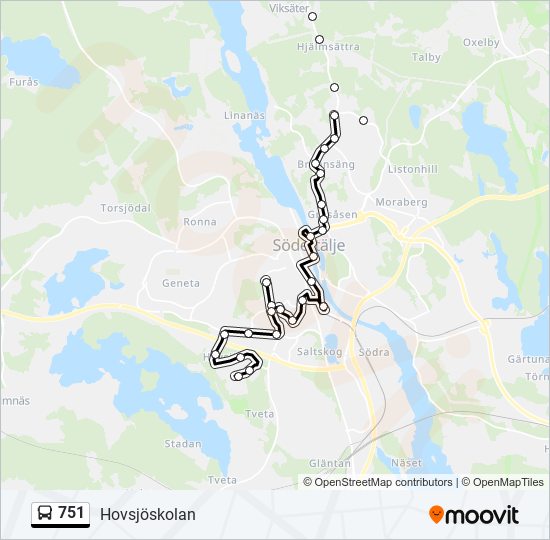 751 bus Line Map