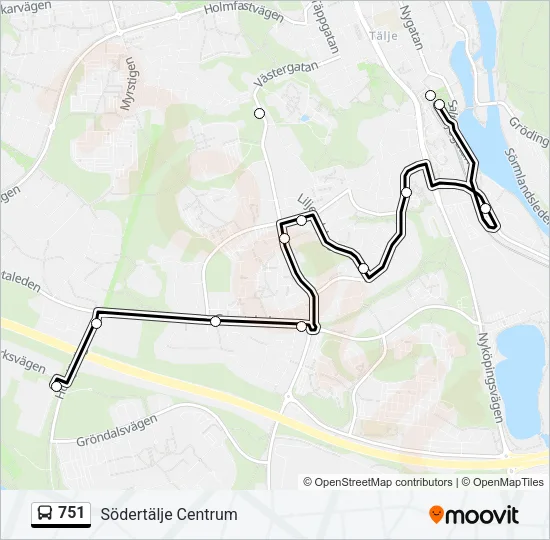 751 Bus Line Map