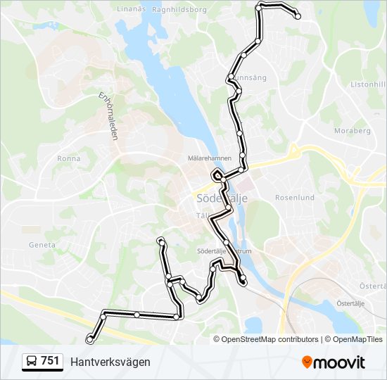 751 bus Line Map