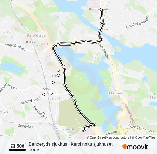 508 Bus Line Map