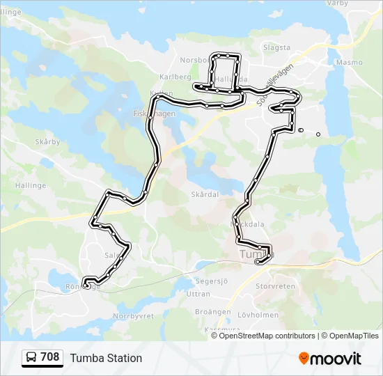 708 Bus Line Map