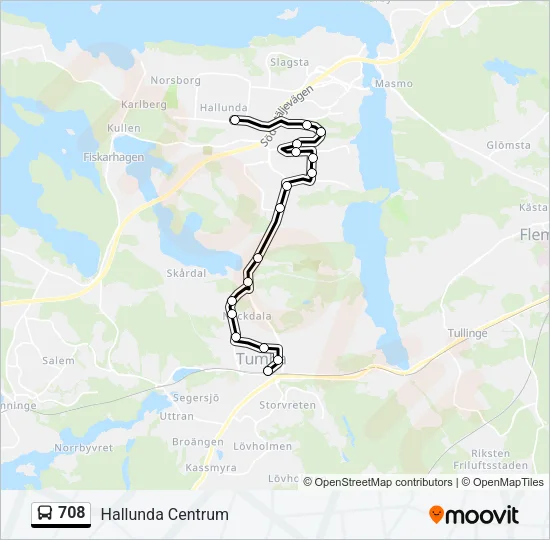 708 Bus Line Map