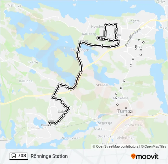 708 Bus Line Map