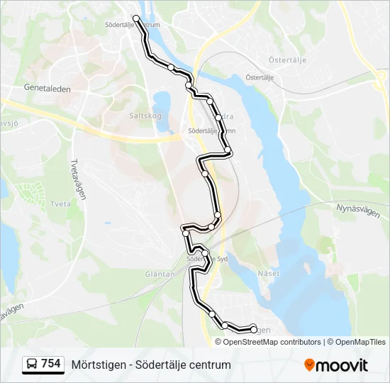754 Bus Line Map