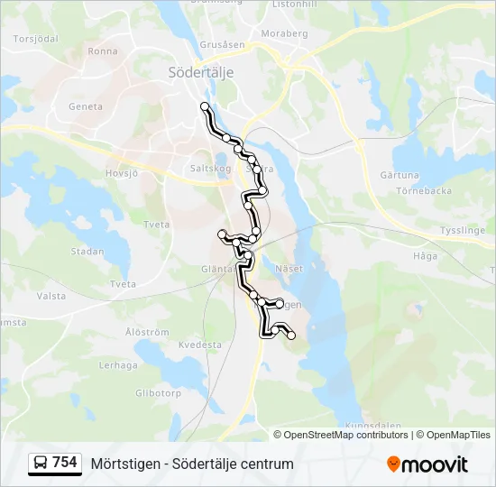 754 Bus Line Map
