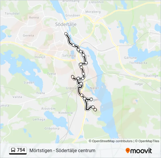 754 Bus Line Map