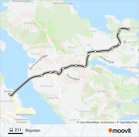 211 Bus Line Map