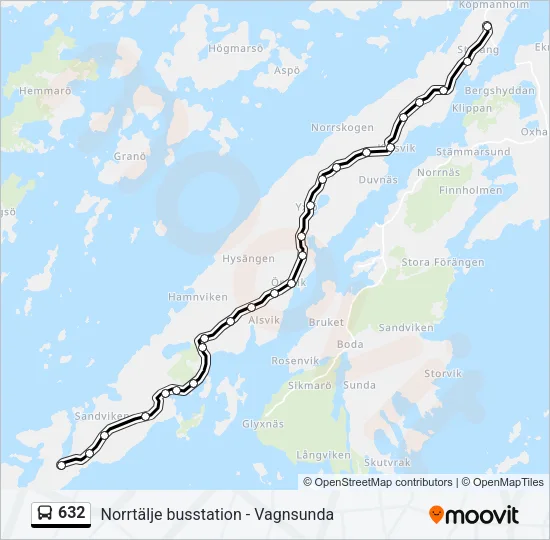 632 Bus Line Map